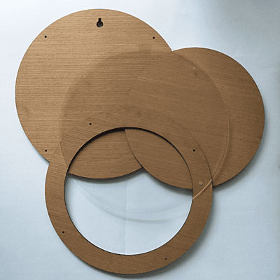Embroidery Display Frame Veneer Circle Brown Embroidery Display Frame Veneer Circle Brown