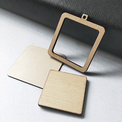 Mini Hoop Rounded Square Veneer Cream