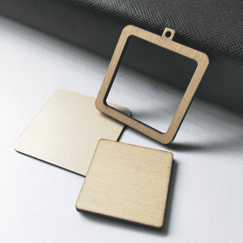 Mini Hoop Rounded Square Veneer Cream Mini Hoop Rounded Square Veneer Cream