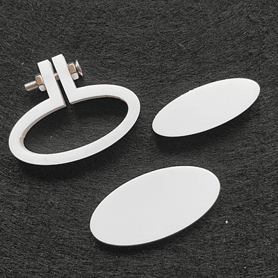 Mini Hoop Horizontal  Oval White Small