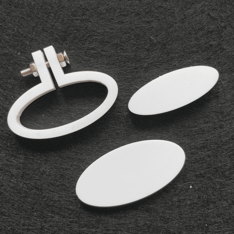 Mini Hoop Horizontal Oval White Small Mini Hoop Horizontal Oval White Small