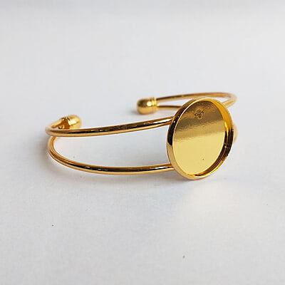 Bracelet Bezel Round Gold 20 mm Bracelet Bezel Round Gold 20 mm