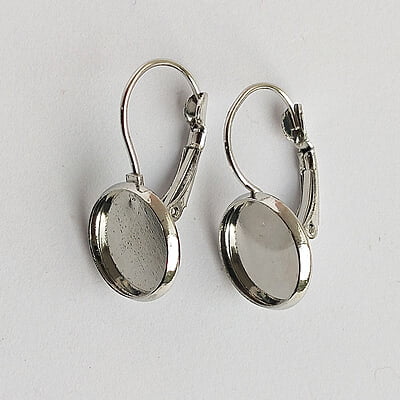 Leverback Earring Chrome Silver 12 mm Leverback Earring Chrome Silver 12 mm
