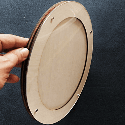 Embroidery Display Frame Veneer Circle Cream 8" Embroidery Display Frame Veneer Circle Cream 8"