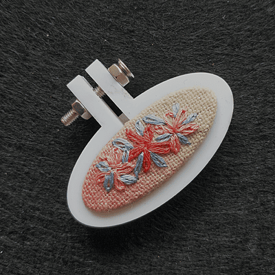 Mini Hoop Horizontal Oval White Small Mini Hoop Horizontal Oval White Small