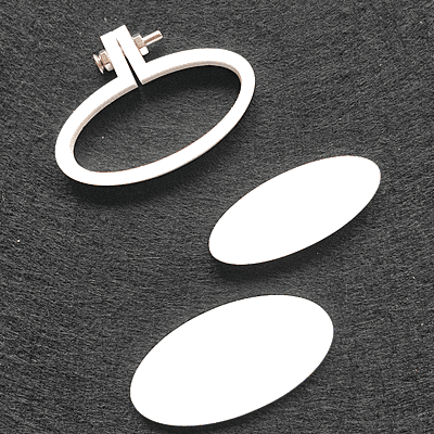 Mini Hoop Horizontal  Oval White Big