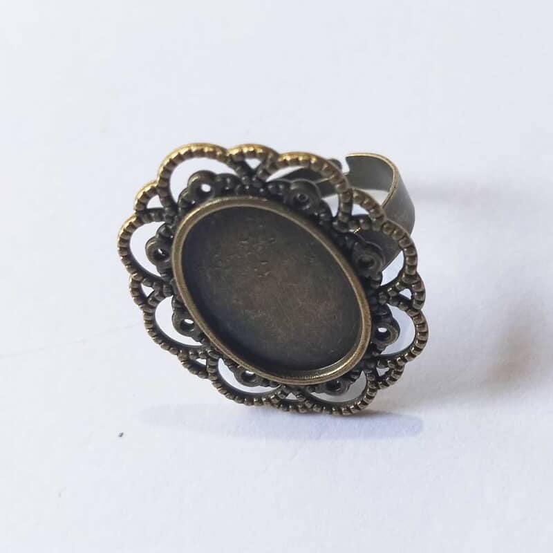 Finger Ring | Embroidery | Resin Art | Pendant Antique Bronze| Jewelry ...