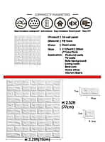 3D Brick Self Adhesive Wall Stickers (White)