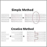 3D Brick Self Adhesive Wall Stickers (White)