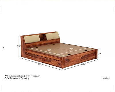 Vikinterio Samode King Size Cushioned Bed Vikinterio Samode King Size Cushioned Bed