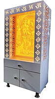 3D Corian Radha Krishna Puja Mandir With WPC Pillar SB3002 3D Corian Radha Krishna Puja Mandir With WPC Pillar SB3002