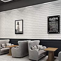 3D Brick Self Adhesive Wall Stickers (White)