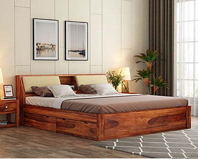 Vikinterio Samode King Size Cushioned Bed Vikinterio Samode King Size Cushioned Bed