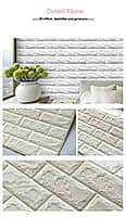 3D Brick Self Adhesive Wall Stickers (White)