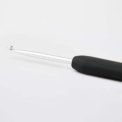 KnitPro Aluminium Crochet Hook with Black Handle