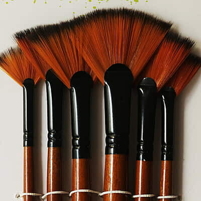 Corot Artist Brush Fan Set of 6 Corot Artist Brush Fan Set of 6