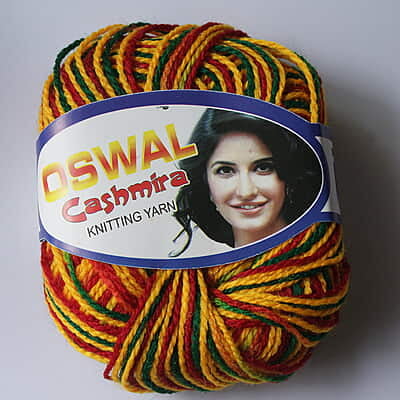 Acrylic Wool 118 50 gm green-red-yellow multi