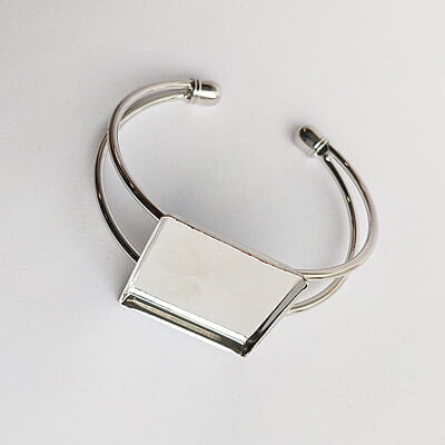 Bracelet Bezel Square Chrome Silver