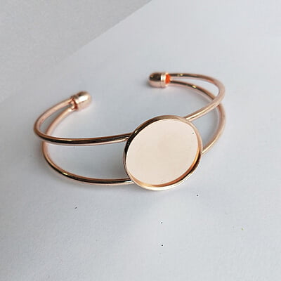 Bracelet Bezel Round Rose Gold 20 mm Bracelet Bezel Round Rose Gold 20 mm