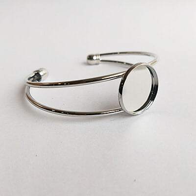 Bracelet Bezel Round Chrome Silver 18 mm Bracelet Bezel Round Chrome Silver 18 mm