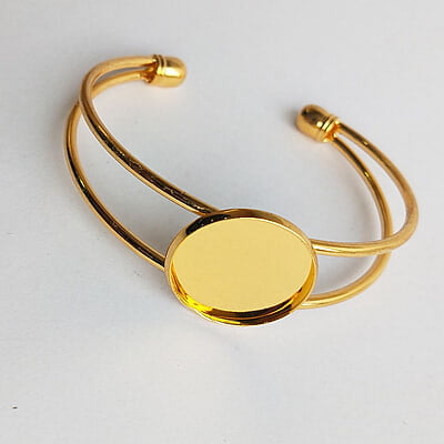 Bracelet Bezel Round Gold 20 mm Bracelet Bezel Round Gold 20 mm