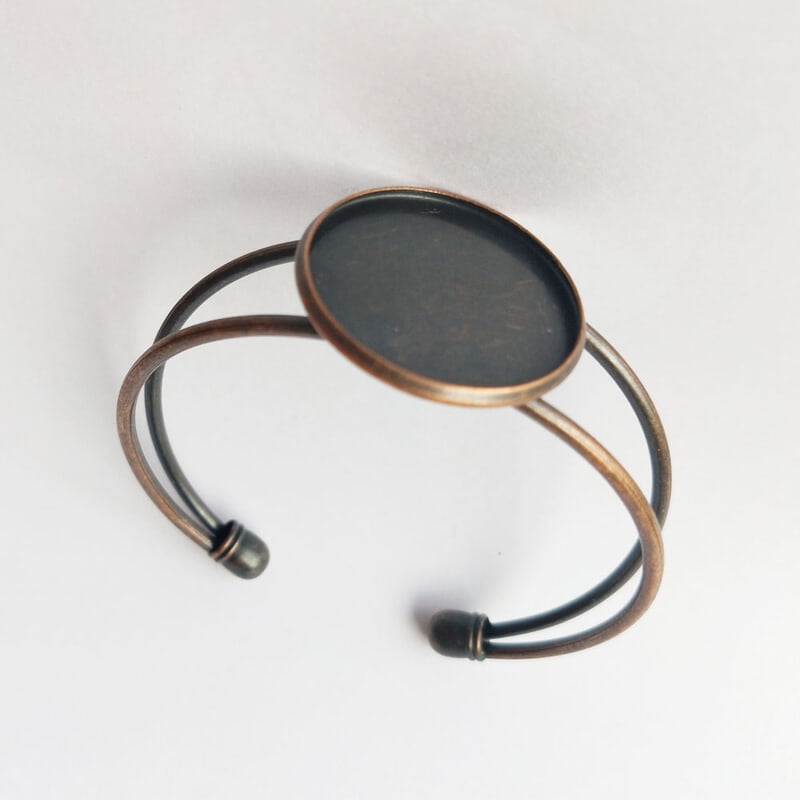 Bracelet Bezel Round Antique Copper 25 mm Bracelet Bezel Round Antique Copper 25 mm