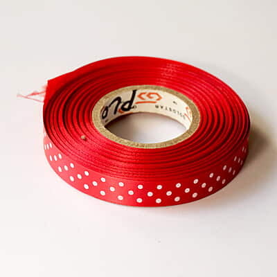 Dotted Ribbon Red 1/2 inch