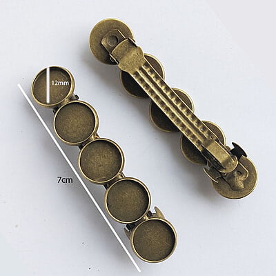 Hair Clip Barrette Bezel 12 mm Hair Clip Barrette Bezel 12 mm