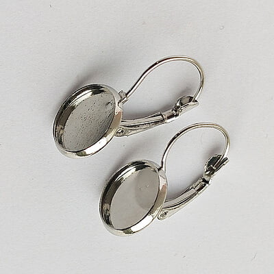 Leverback Earring Chrome Silver 12 mm Leverback Earring Chrome Silver 12 mm