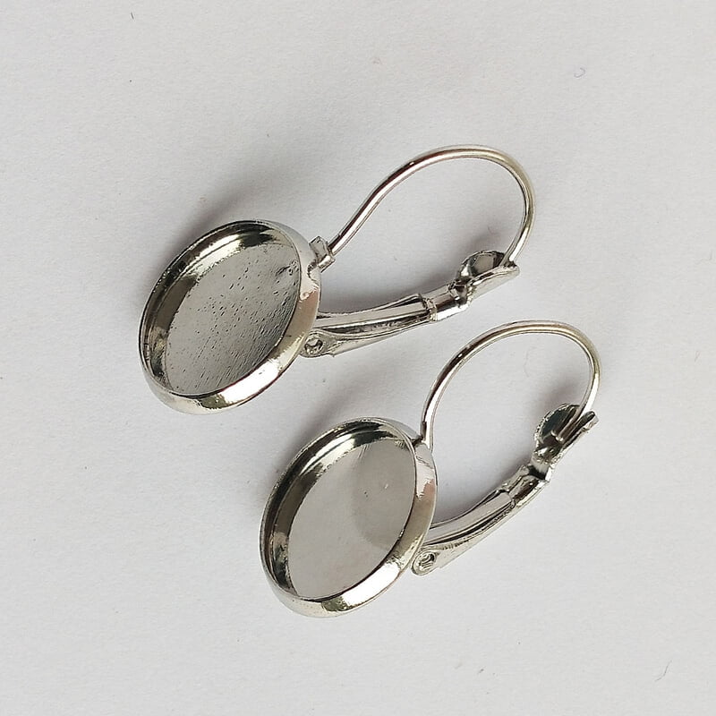 Leverback Earring Chrome Silver 12 mm Leverback Earring Chrome Silver 12 mm