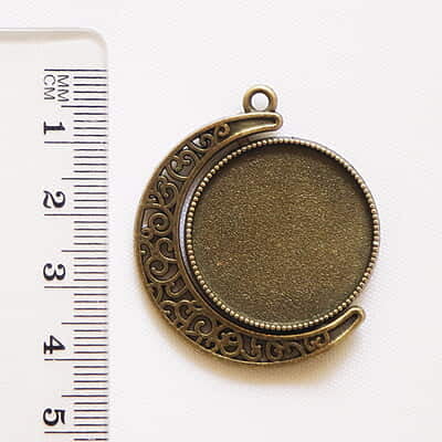 Rotating Double Side Round Pendant Antique Bronze Big Rotating Double Side Round Pendant Antique Bronze Big