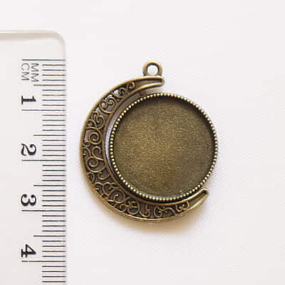 Rotating Double Side Round Pendant Antique Bronze Medium Rotating Double Side Round Pendant Antique Bronze Medium