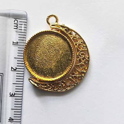 Rotating Double Side Round Pendant Gold Small Rotating Double Side Round Pendant Gold Small