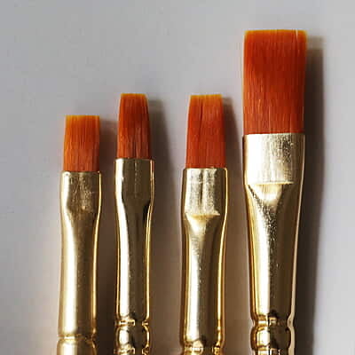 Camlin Flat Brush Synthetic Gold Set of 4 Camlin Flat Brush Synthetic Gold Set of 4