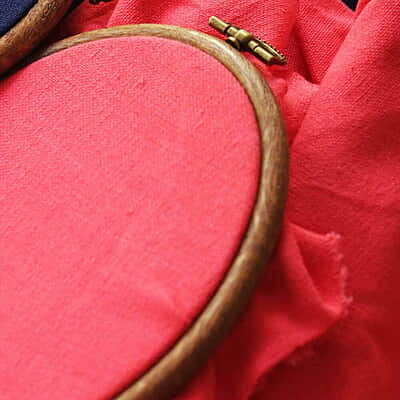 Casement Embroidery Fabric Punch Pink