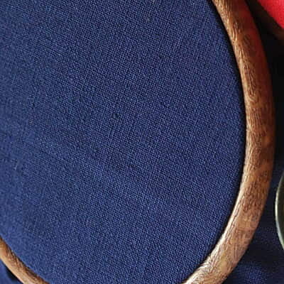 Casement Embroidery Fabric Navy Blue
