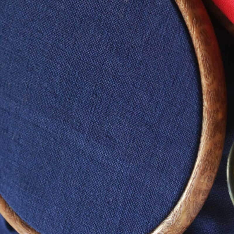 Casement Embroidery Fabric Navy Blue