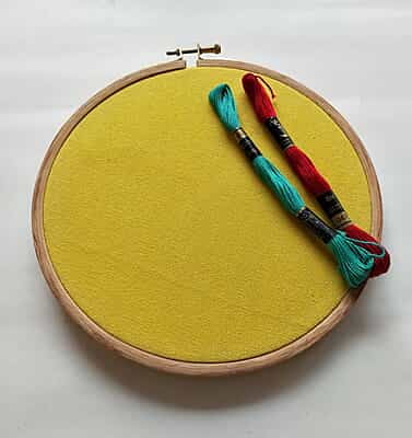 Casement Embroidery Fabric Yellow Casement Embroidery Fabric Yellow