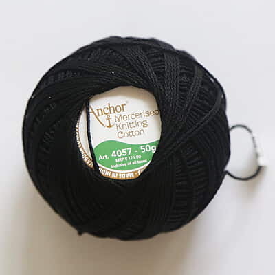 Anchor Mercer Knitting Cotton Black Anchor Mercer Knitting Cotton Black
