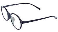 Unisex Round Thin Medium Spectacle Frame. Glossy Black Frame