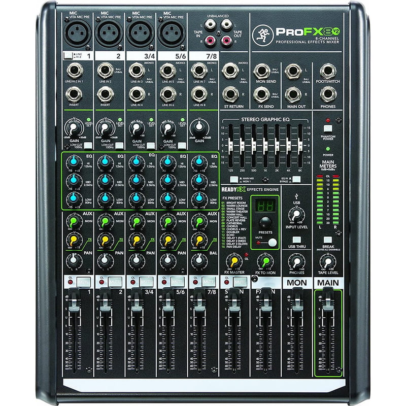 ProFX8v2 8-Channel Compact Mixer with USB and Effects