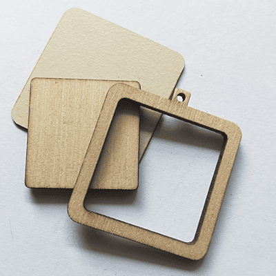 Mini Hoop Rounded Square Veneer Cream Mini Hoop Rounded Square Veneer Cream