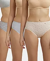 Jockey High Coverage Super Combed Cotton Hipster With Concealed Waistband and StayFresh Treatment - Light Print (Pack of 3) - 1406