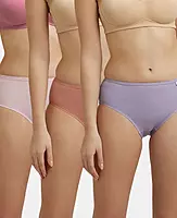 Jockey High Coverage Super Combed Cotton Hipster With Concealed Waistband and StayFresh Treatment - Light Assorted (Pack of 3) - 1406