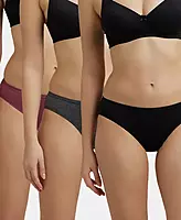 Jockey Medium Coverage Super Combed Cotton Bikini With Concealed Waistband and StayFresh Treatment - Dark Assorted (Pack of 3) - 1410