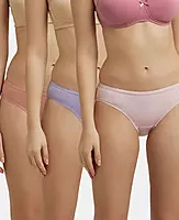 Jockey Medium Coverage Super Combed Cotton Bikini With Concealed Waistband and StayFresh Treatment - Light Assorted (Pack of 3) - 1410