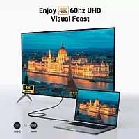 4K HDMI to DisplayPort Adapter Cable – USB Powered, 4K Video Output