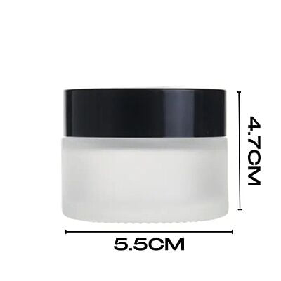50ml Frosted NEW Glass Jar + Black Cap + White Seal 50ml Frosted NEW Glass Jar + Black Cap + White Seal