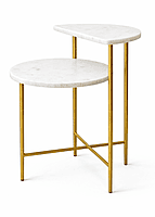 Metallica Sofa End Table in White Marble Top