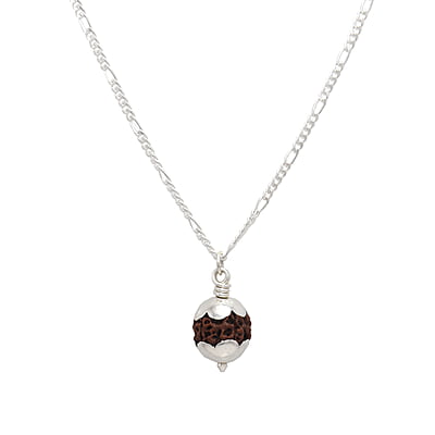 Silver Chain with Rudraksha Pendent Silver Chain with Rudraksha Pendent